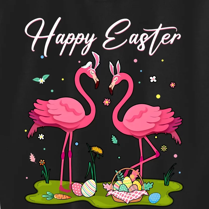 Funny Flamingo Happy Easter Day Kids Sweatshirt