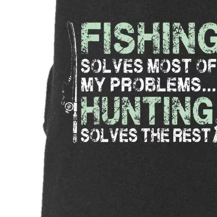 Funny Fishing Hunting Hunters And Fishermen Doggie 3-End Fleece Hoodie