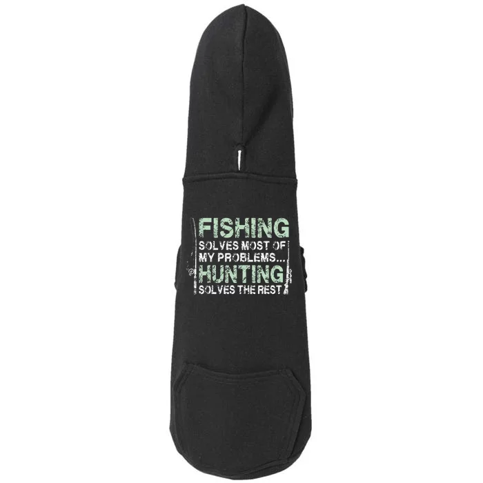 Funny Fishing Hunting Hunters And Fishermen Doggie 3-End Fleece Hoodie