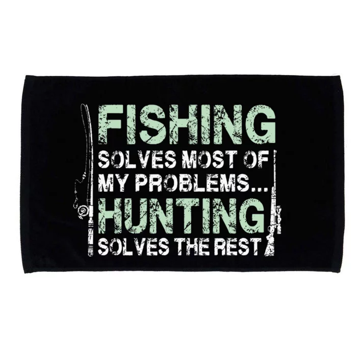 Funny Fishing Hunting Hunters And Fishermen Microfiber Hand Towel