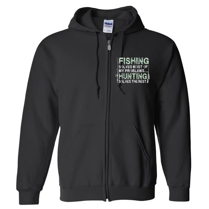 Funny Fishing Hunting Hunters And Fishermen Full Zip Hoodie