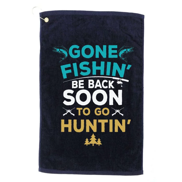 Funny Fishing Hunter Hunting Fisherman Gift Platinum Collection Golf Towel