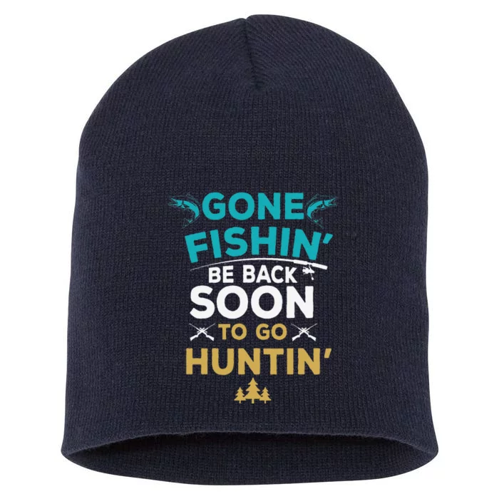 Funny Fishing Hunter Hunting Fisherman Gift Short Acrylic Beanie