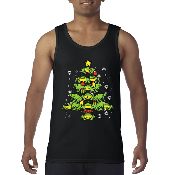 Festive Frogs Holiday Decor with a Twist Tank Top