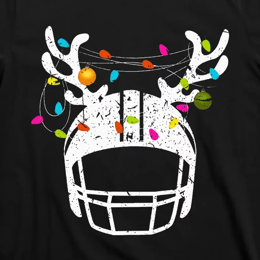 Festive Football Helmet with Christmas Lights T-Shirt