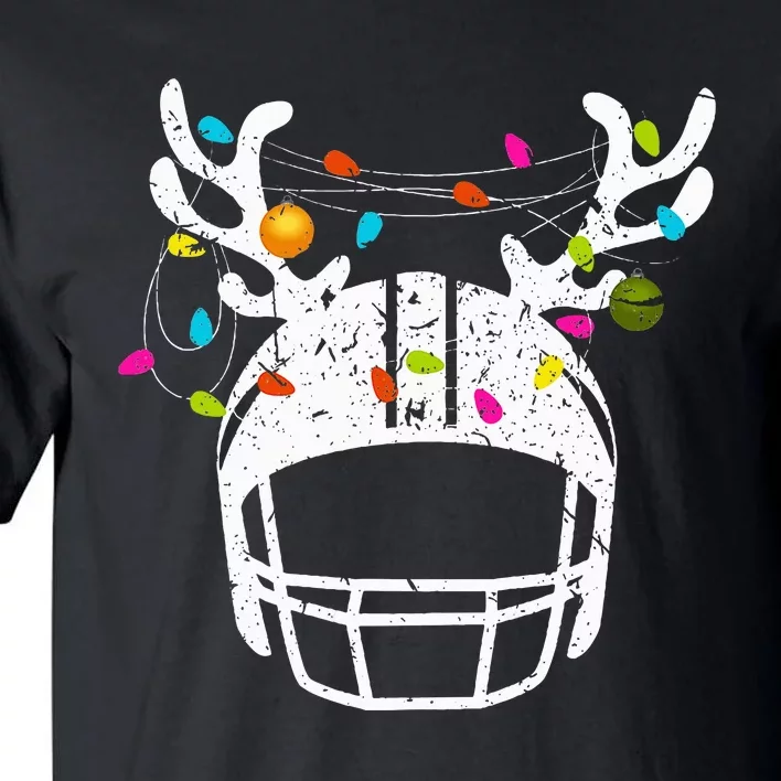 Festive Football Helmet with Christmas Lights Tall T-Shirt