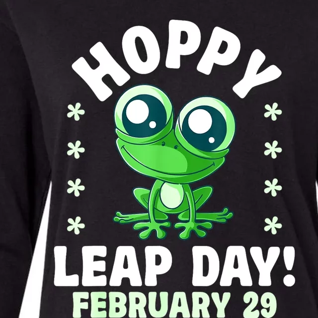 Funny Frog Hoppy Leap Day February 29 Birthday Leap Year Womens Cotton Relaxed Long Sleeve T-Shirt