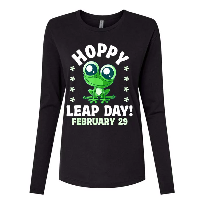 Funny Frog Hoppy Leap Day February 29 Birthday Leap Year Womens Cotton Relaxed Long Sleeve T-Shirt