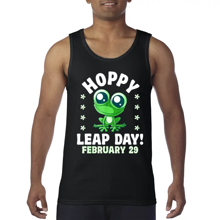 Funny Frog Hoppy Leap Day February 29 Birthday Leap Year Tank Top