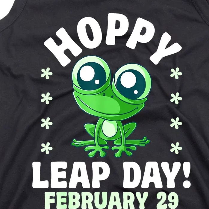 Funny Frog Hoppy Leap Day February 29 Birthday Leap Year Tank Top