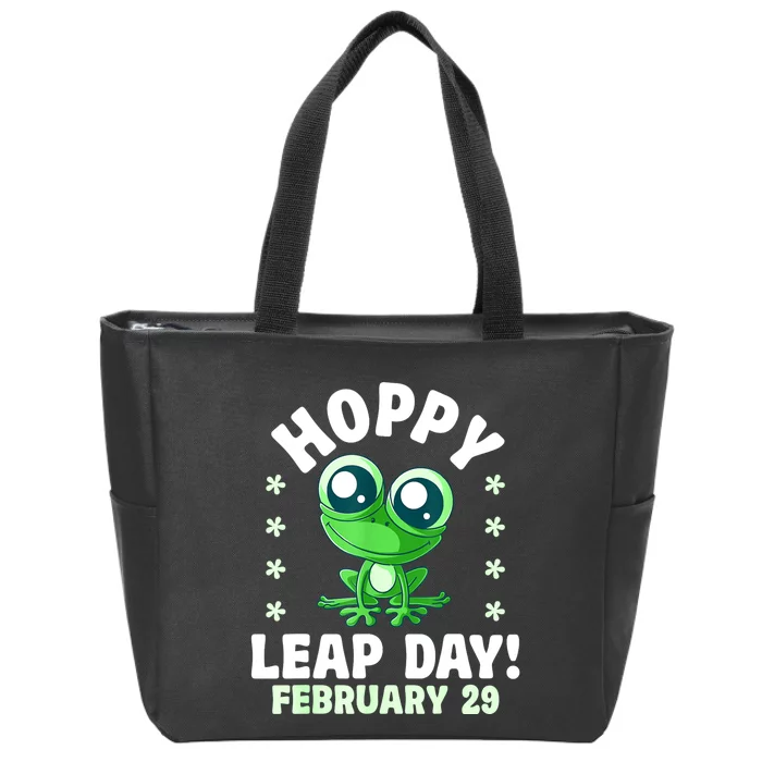 Funny Frog Hoppy Leap Day February 29 Birthday Leap Year Zip Tote Bag