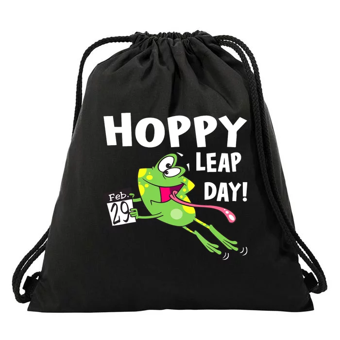 Funny Frog Hoppy Leap Day February 29 Leap Year Birthday Drawstring Bag