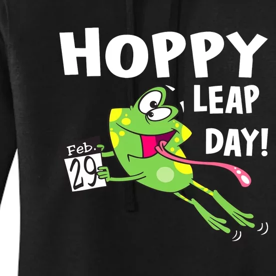 Funny Frog Hoppy Leap Day February 29 Leap Year Birthday Women's Pullover Hoodie