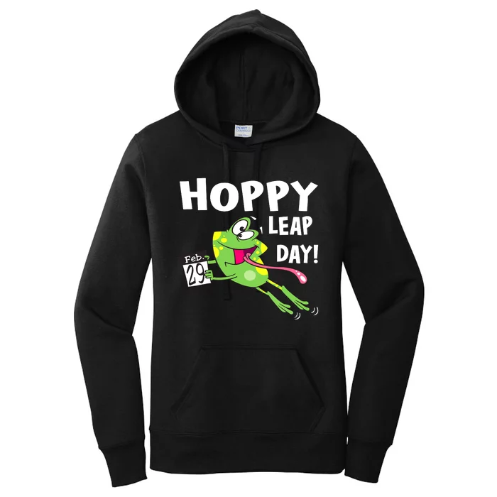 Funny Frog Hoppy Leap Day February 29 Leap Year Birthday Women's Pullover Hoodie