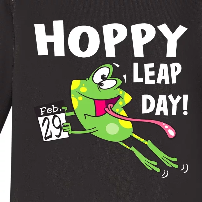 Funny Frog Hoppy Leap Day February 29 Leap Year Birthday Baby Long Sleeve Bodysuit