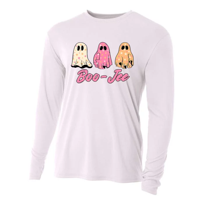 Funny Fall Halloween Ghost Boujee Boo Jee Spooky Season Cute Cooling Performance Long Sleeve Crew