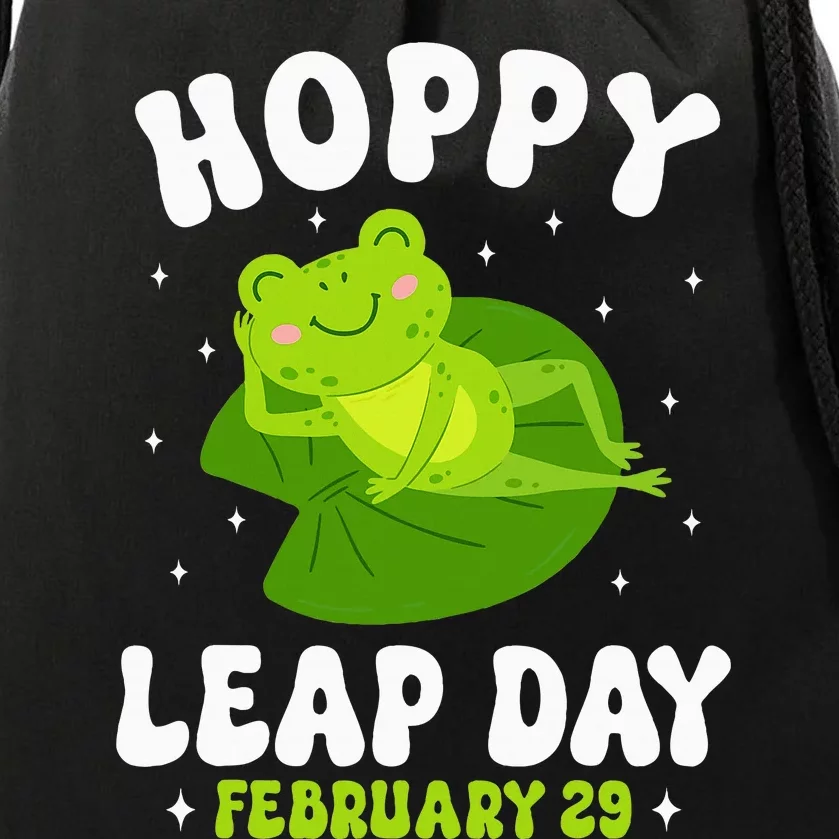 Funny Frog Hoppy Leap Day February 29 Birthday Leap Year Drawstring Bag