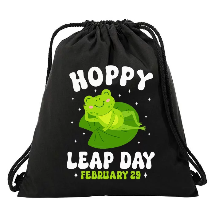 Funny Frog Hoppy Leap Day February 29 Birthday Leap Year Drawstring Bag