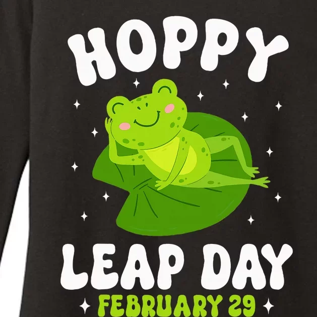 Funny Frog Hoppy Leap Day February 29 Birthday Leap Year Womens CVC Long Sleeve Shirt