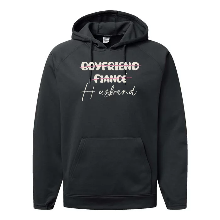 Friend Fiance Husband Wedding Groom Mr Engaged Performance Fleece Hoodie