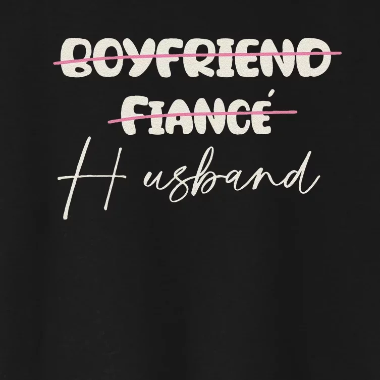 Friend Fiance Husband Wedding Groom Mr Engaged Women's Crop Top Tee