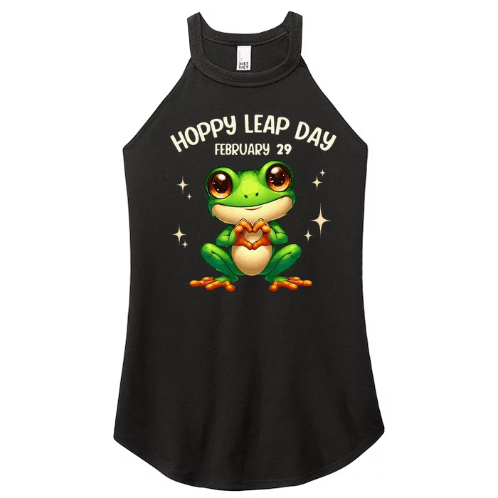 Funny Frog Hoppy Leap Day February 29 Hoppy Leap Day Women’s Perfect Tri Rocker Tank