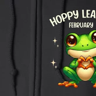 Funny Frog Hoppy Leap Day February 29 Hoppy Leap Day Full Zip Hoodie