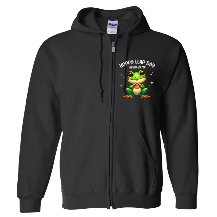 Funny Frog Hoppy Leap Day February 29 Hoppy Leap Day Full Zip Hoodie