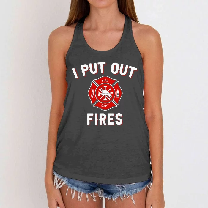 Flame Fighter Halloween Costume Women's Knotted Racerback Tank