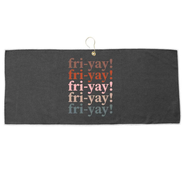 Friyay Funny Happy Friday Teacher Large Microfiber Waffle Golf Towel