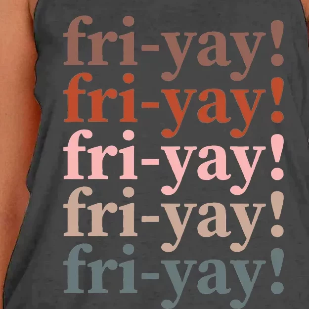 Friyay Funny Happy Friday Teacher Women's Knotted Racerback Tank