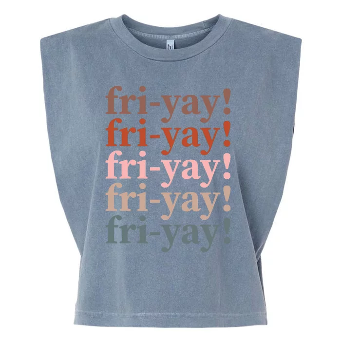 Friyay Funny Happy Friday Teacher Garment-Dyed Women's Muscle Tee