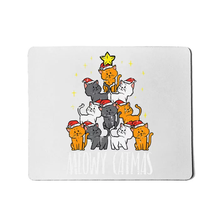 Festive Feline Holiday Pajamas Mousepad