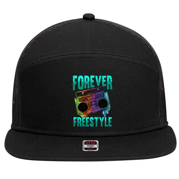 Forever Freestyle Hip Hop Old School Boombox 7 Panel Mesh Trucker Snapback Hat