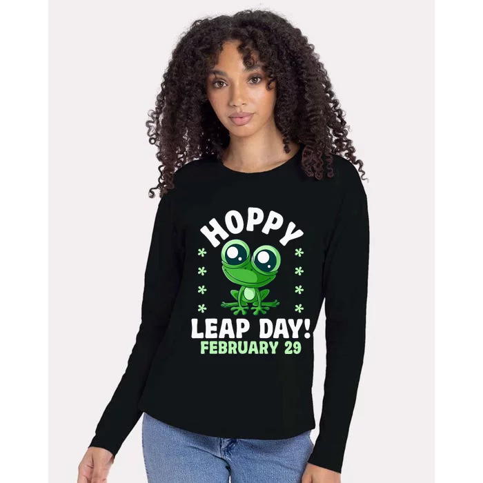 Funny Frog Hoppy Leap Day February 29 Birthday Leap Year Womens Cotton Relaxed Long Sleeve T-Shirt