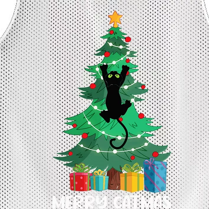 Festive Feline Holiday Celebration Mesh Reversible Basketball Jersey Tank