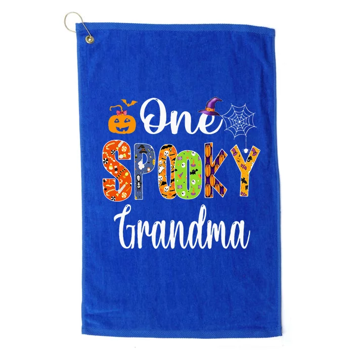 Funny Family Halloween Matching One Spooky Grandma Platinum Collection Golf Towel