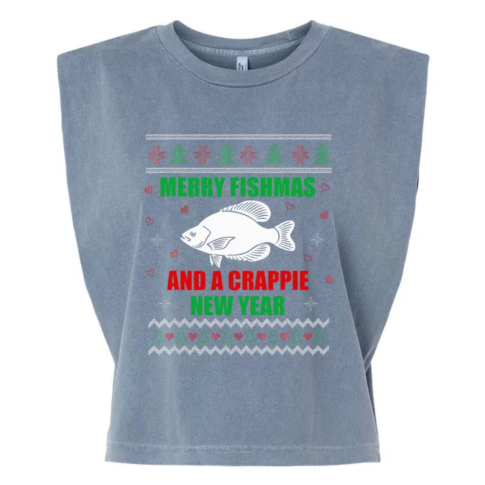 Funny Fishmas Holiday Sweater Festive Fishing Gift Garment-Dyed Women's Muscle Tee