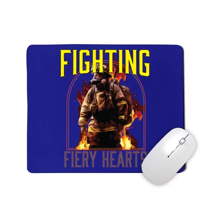 Fighting Fiery Hearts Fire Rescue Firefighting Firefighter Cute Gift Mousepad