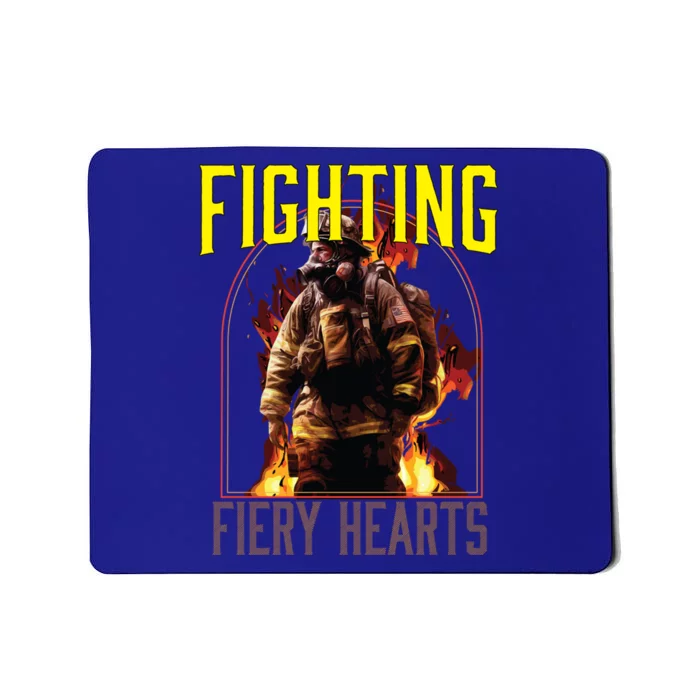 Fighting Fiery Hearts Fire Rescue Firefighting Firefighter Cute Gift Mousepad