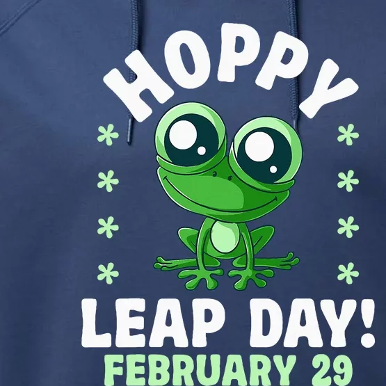 Funny Frog Hoppy Leap Day February 29 Birthday Leap Year Performance Fleece Hoodie