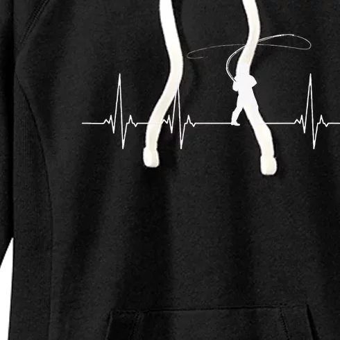 Fly Fishing Heartbeat Women's Fleece Hoodie