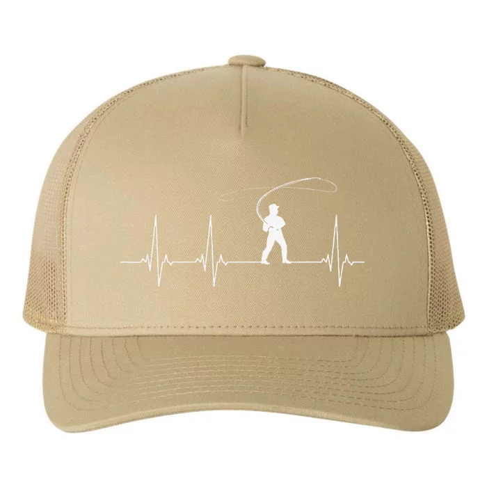 Fly Fishing Heartbeat Yupoong Adult 5-Panel Trucker Hat