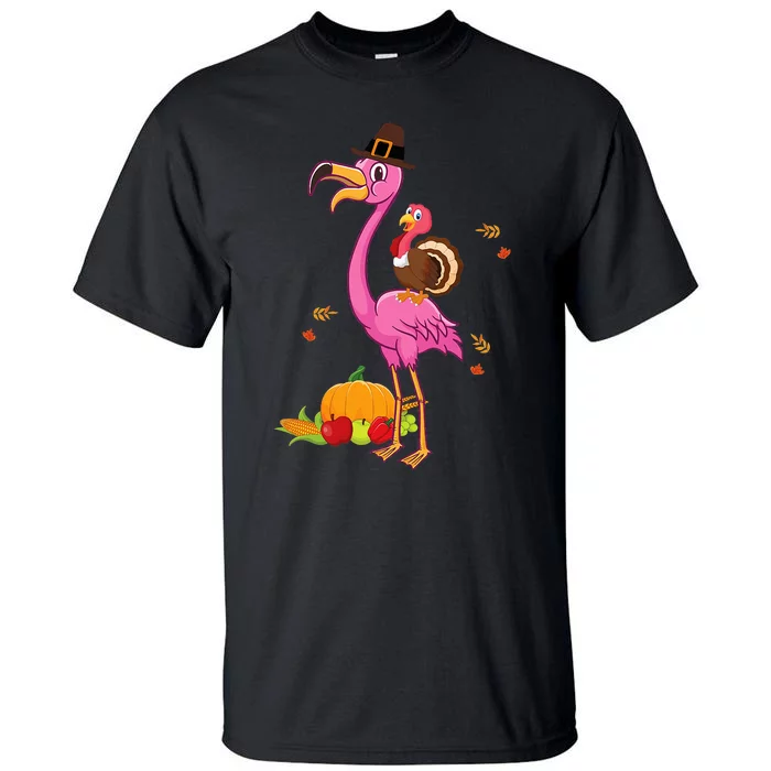 Festive Flamingo Holiday Present Tall T-Shirt