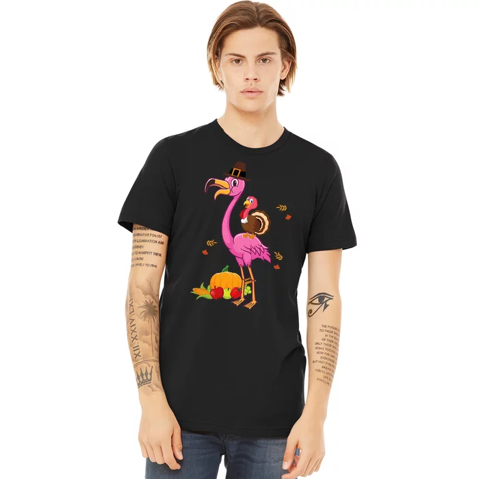 Festive Flamingo Holiday Present Premium T-Shirt