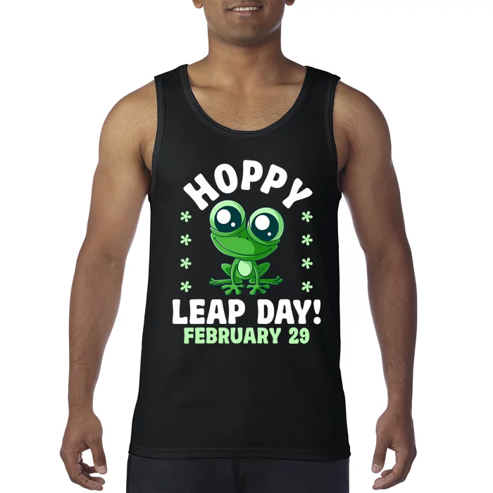 Funny Frog Hoppy Leap Day February 29 Birthday Leap Year Tank Top