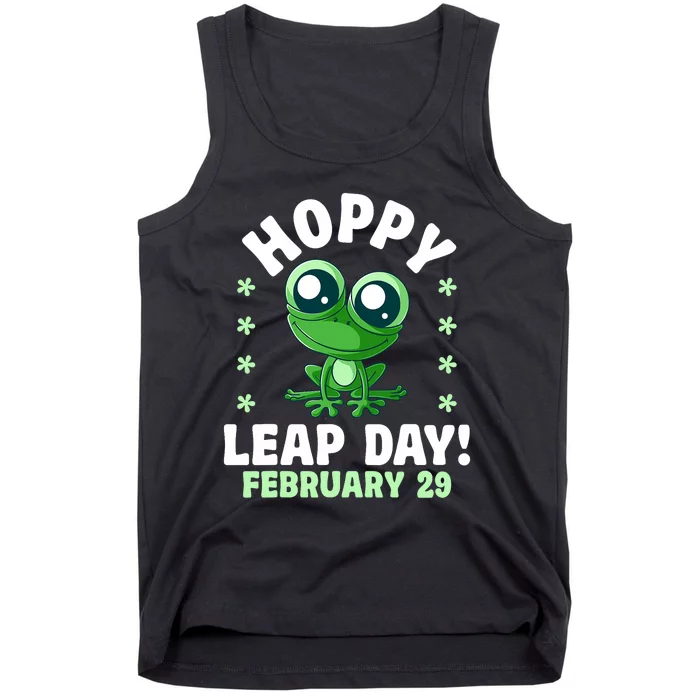 Funny Frog Hoppy Leap Day February 29 Birthday Leap Year Tank Top