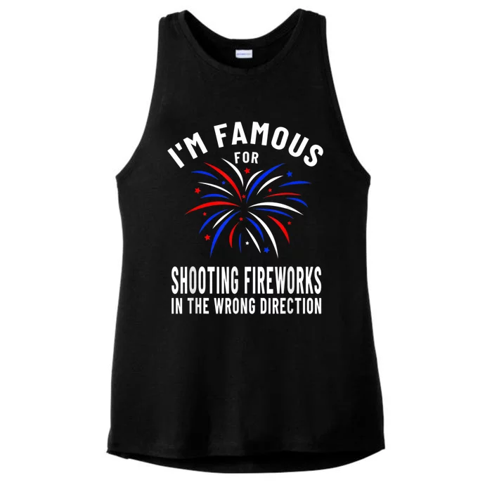 Funny Fireworks Humor Fourth Of July Firework Display Ladies Tri-Blend Wicking Tank