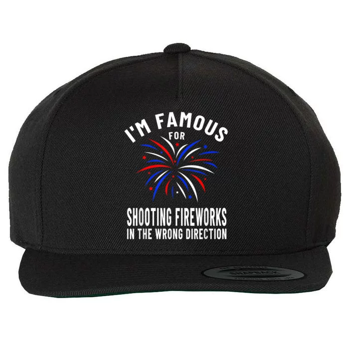 Funny Fireworks Humor Fourth Of July Firework Display Wool Snapback Cap