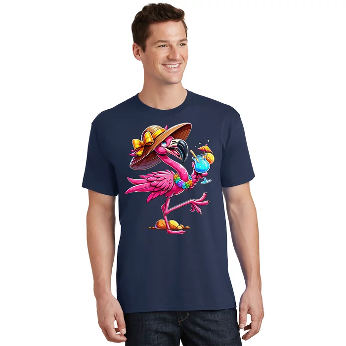 Funny Flamingo Hawaiian Summer Tropical Luau T-Shirt